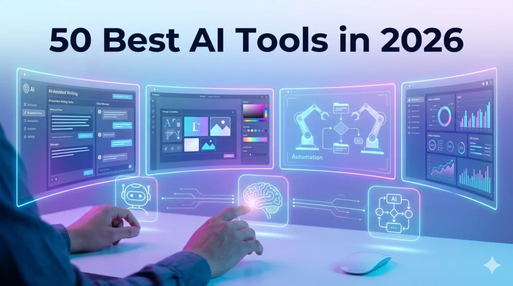 50 Best AI Tools in 2026 (Free & Paid) for Creators, Businesses & Beginners