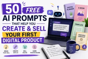 50 Free AI Prompts That Help You Create & Sell Your First Digital Product