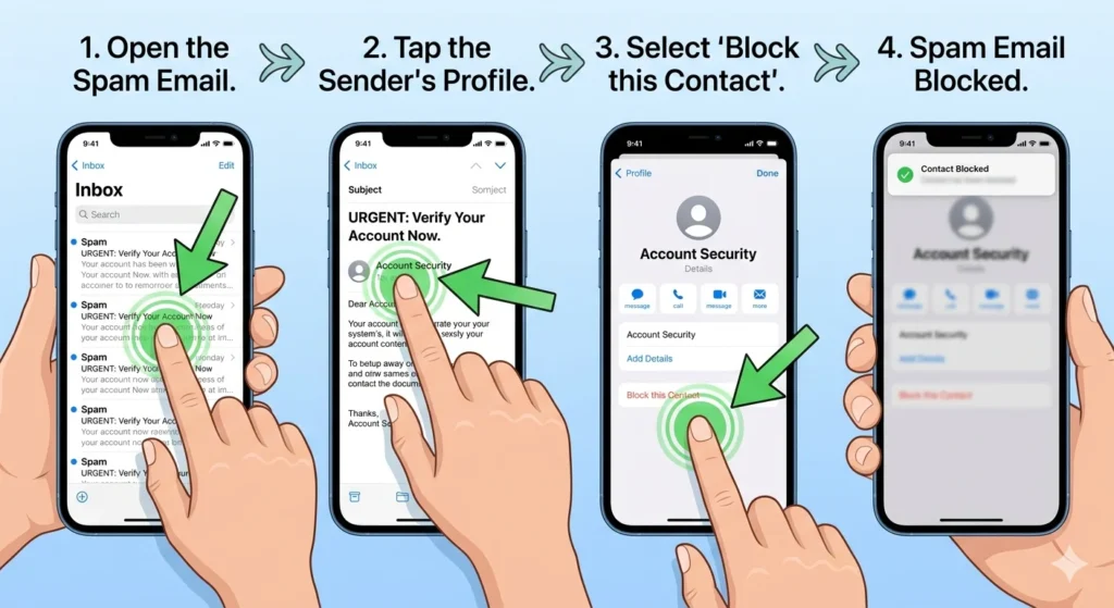 How to mark spam emails in Apple Mail on iPhone 2026