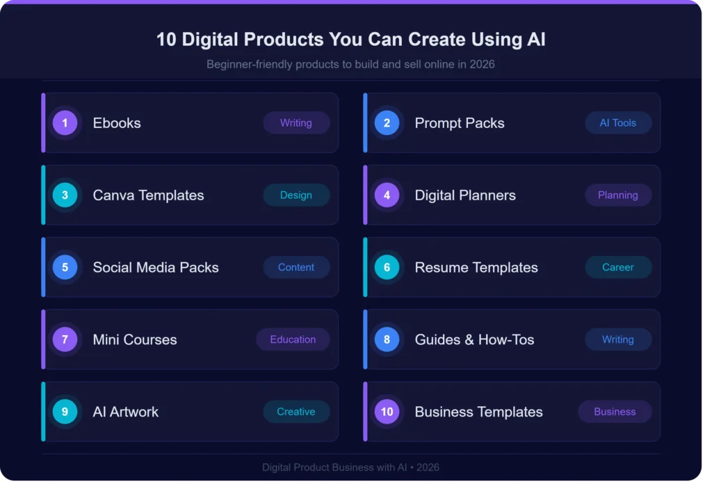 10 Digital Products You Can Create Using AI